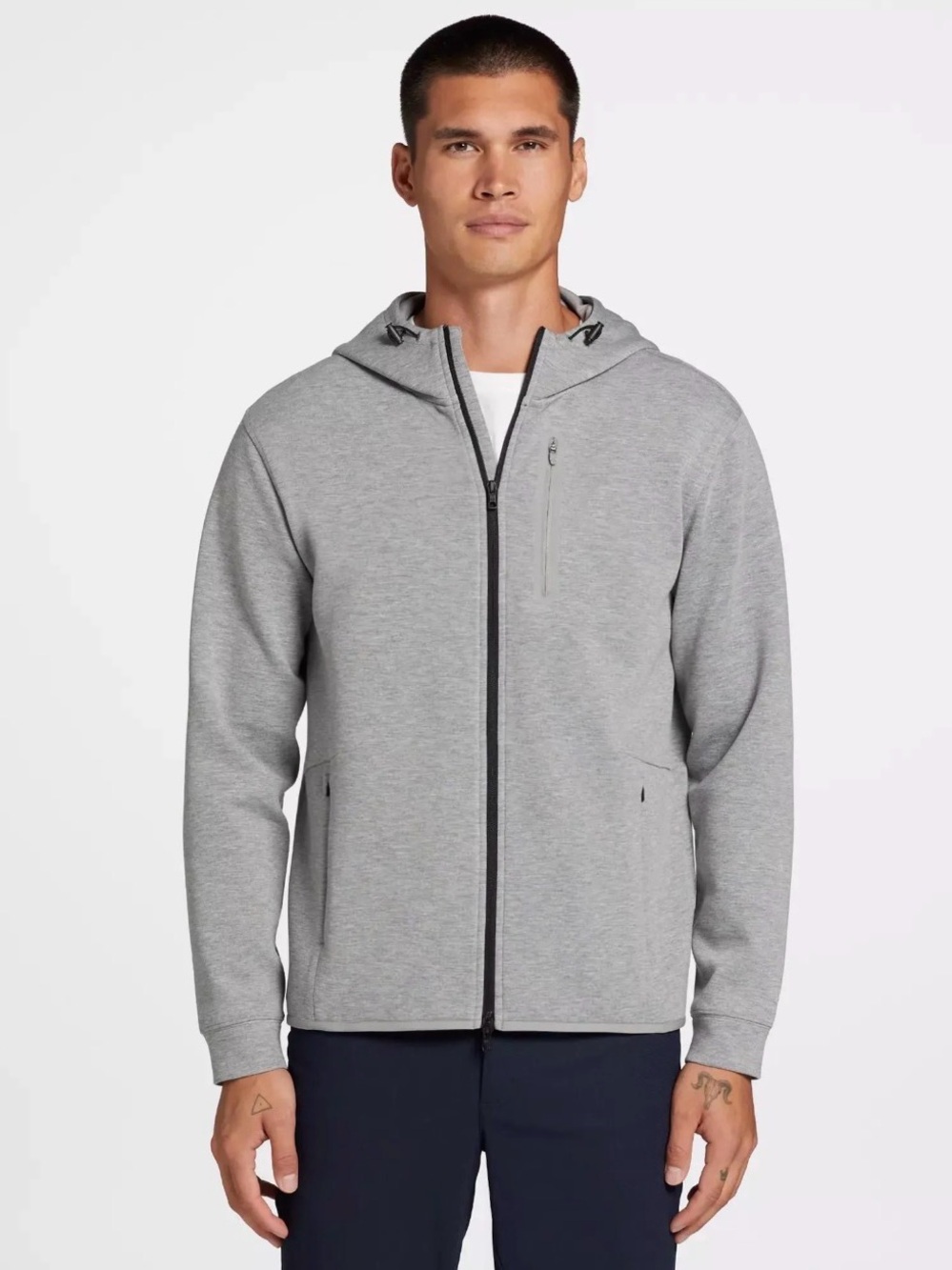 VRST Men’s Pinnacle Fleece Full Zip Hoodie Heather Gray - Sz Small